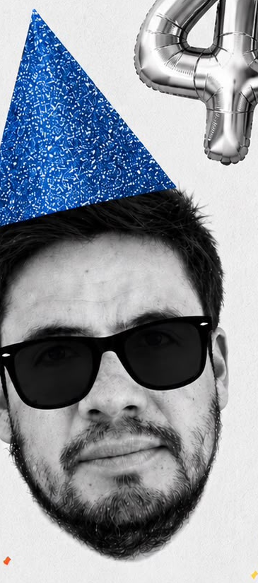 Dieguito con su gorrito de fiesta